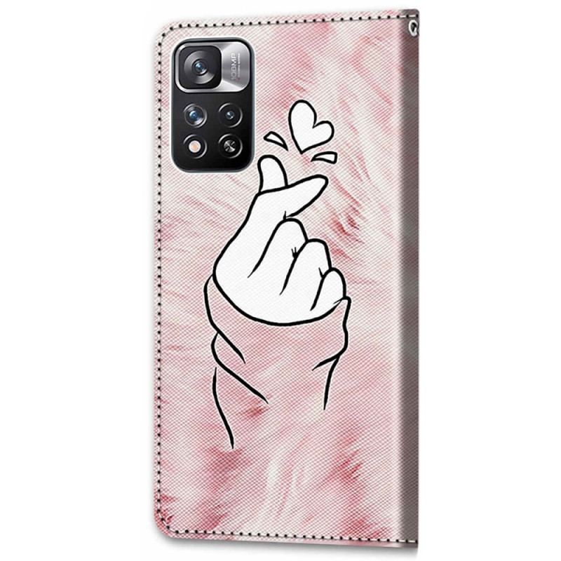 Flip Cover Xiaomi Redmi Note 11 Pro Plus 5G Finger Hjerte