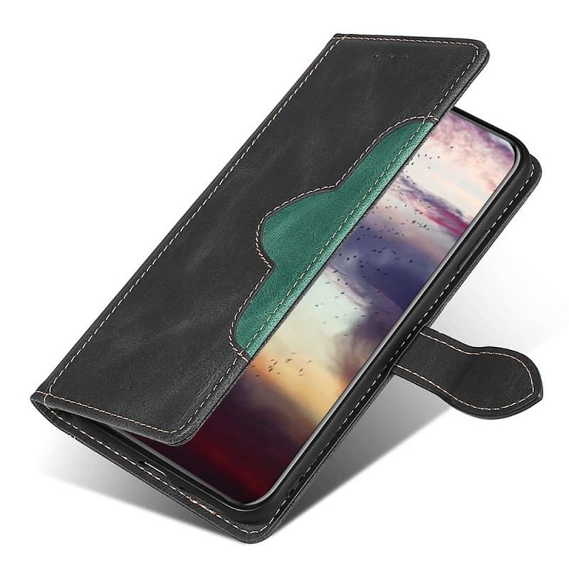 Flip Cover Xiaomi Redmi Note 11 Pro Plus 5G Imiteret Læder Bicolor Stilfuld