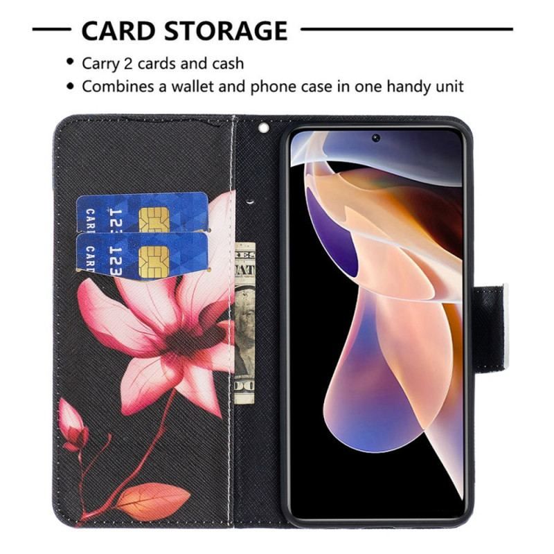 Flip Cover Xiaomi Redmi Note 11 Pro Plus 5G Lyserød Blomst