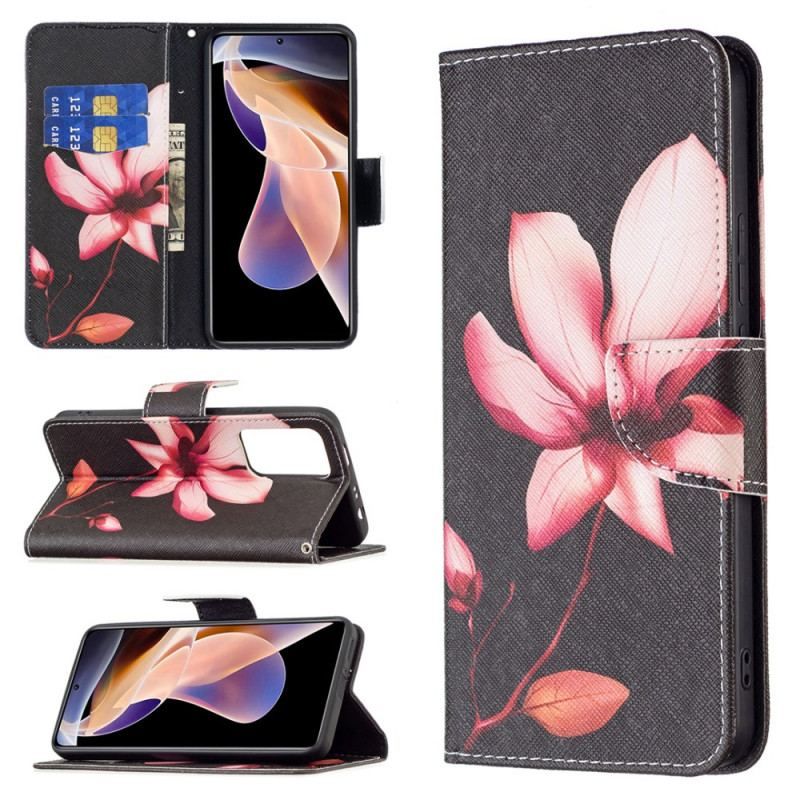 Flip Cover Xiaomi Redmi Note 11 Pro Plus 5G Lyserød Blomst