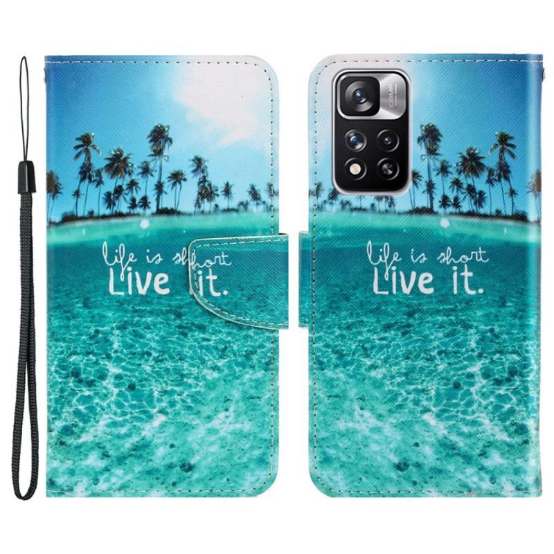 Flip Cover Xiaomi Redmi Note 11 Pro Plus 5G Med Snor Live It At Lanyard