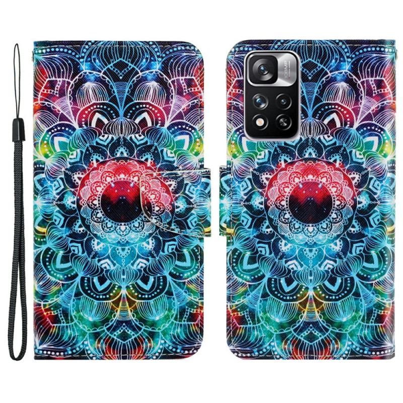 Flip Cover Xiaomi Redmi Note 11 Pro Plus 5G Med Snor Prangende Strappy Mandala