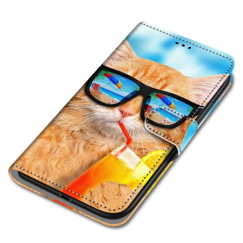 Flip Cover Xiaomi Redmi Note 11 Pro Plus 5G Med Snor Strappy Star Cat