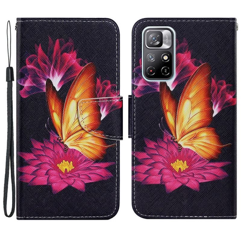 Flip Cover Xiaomi Redmi Note 11 Pro Plus 5G Sommerfugl Og Lotus