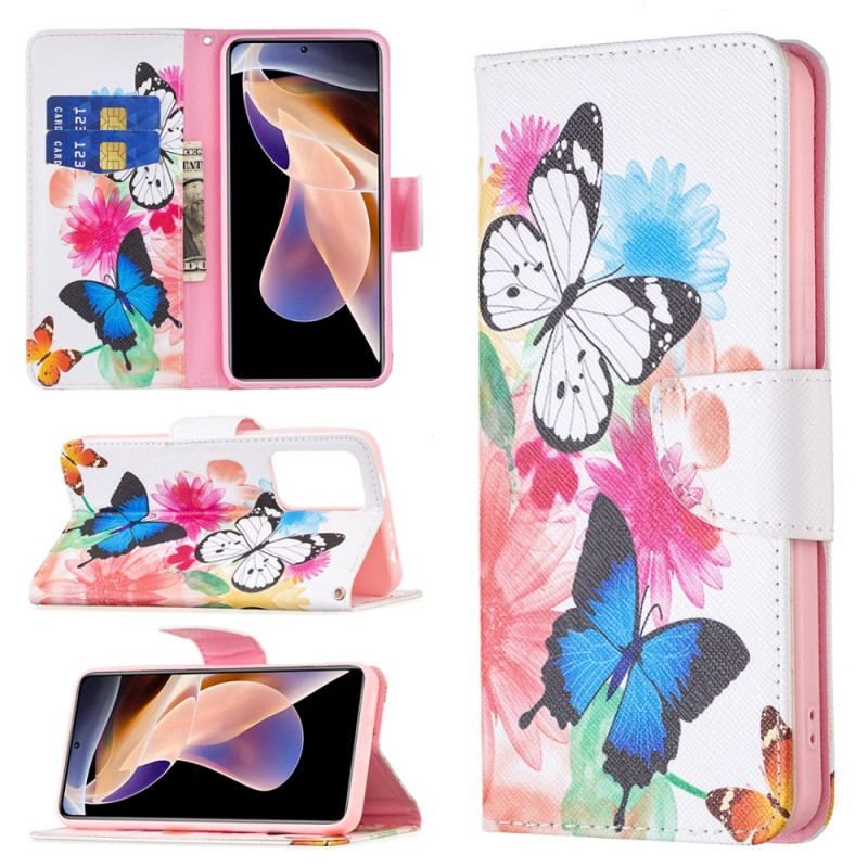 Flip Cover Xiaomi Redmi Note 11 Pro Plus 5G Sommerfugle