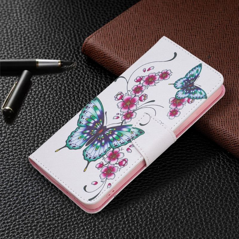 Flip Cover Xiaomi Redmi Note 11 Pro Plus 5G Stil Sommerfugle