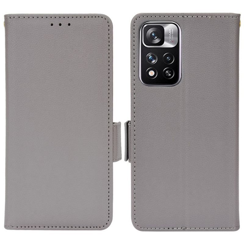 Flip Cover Xiaomi Redmi Note 11 Pro Plus 5G Traditionelt Litchi Imiteret Læder