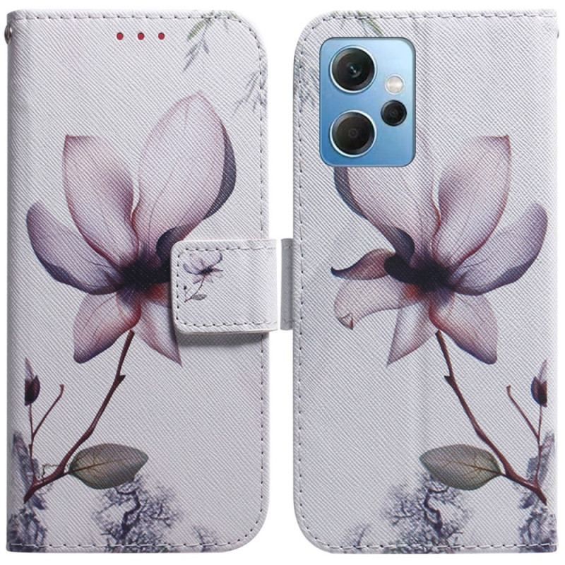 Flip Cover Xiaomi Redmi Note 12 4G Lyserød Blomst