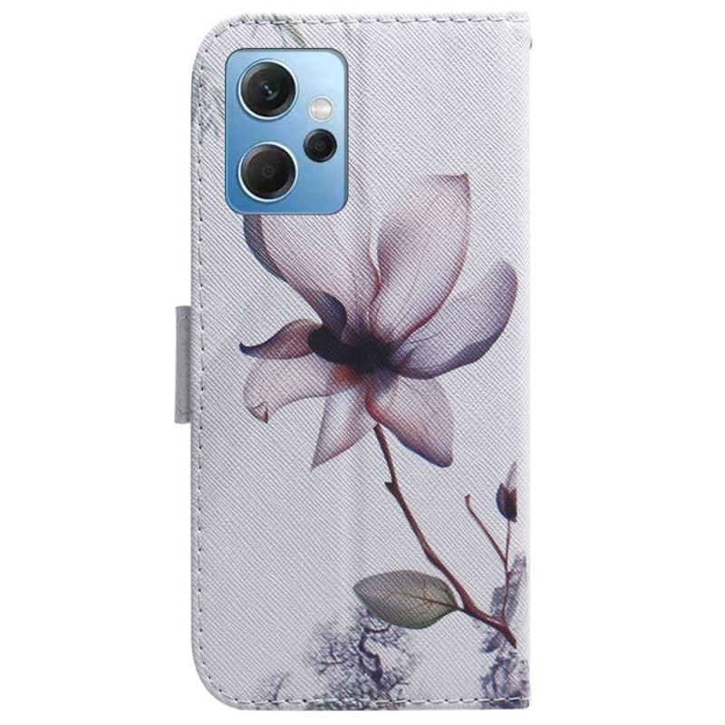 Flip Cover Xiaomi Redmi Note 12 4G Lyserød Blomst