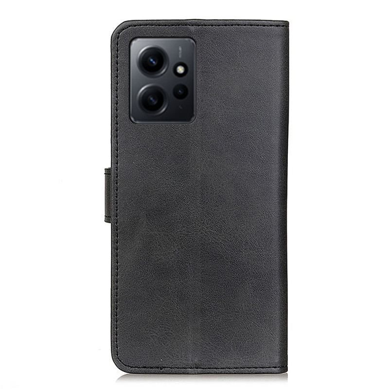 Flip Cover Xiaomi Redmi Note 12 4G Mat Imiteret Læder