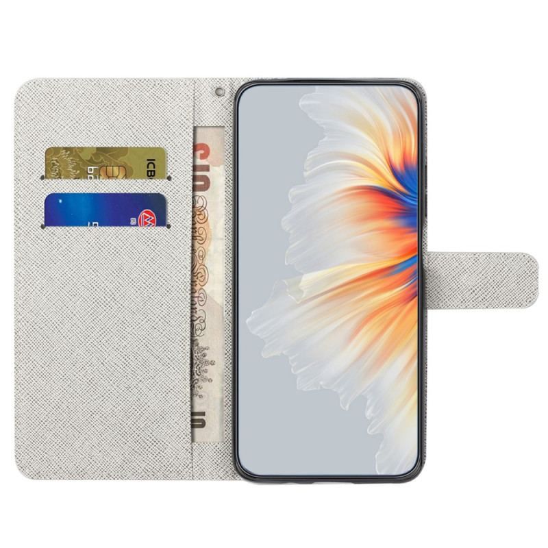 Flip Cover Xiaomi Redmi Note 12 4G Med Snor Lunar Strap Blomster