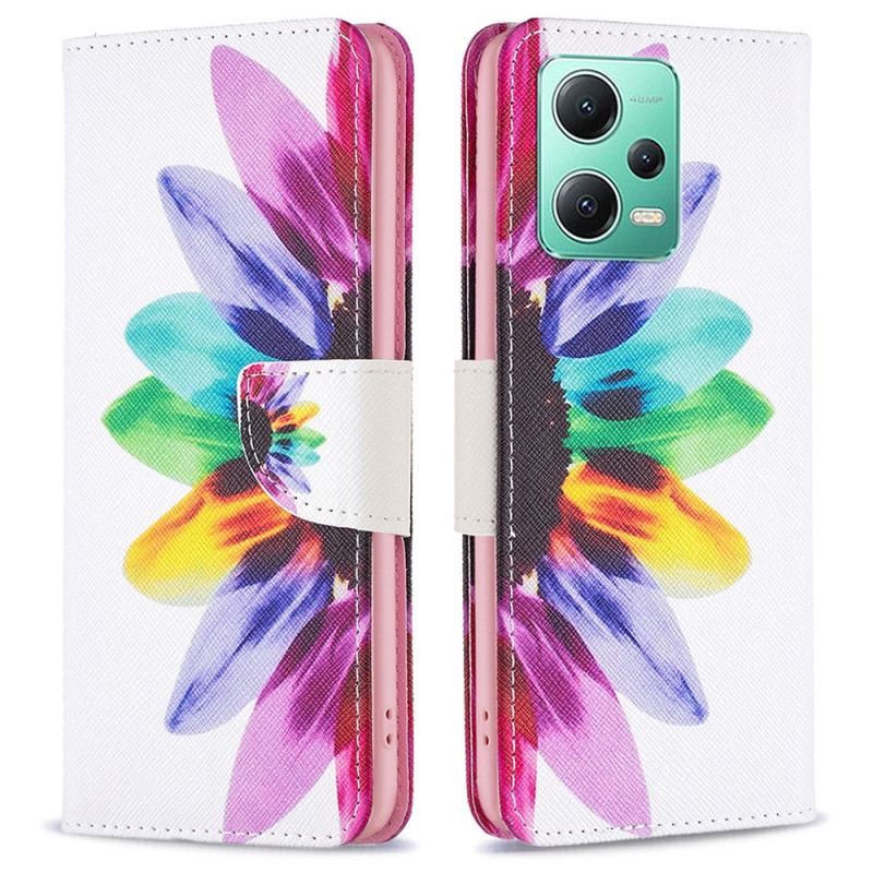 Flip Cover Xiaomi Redmi Note 12 5G Akvarel Blomst