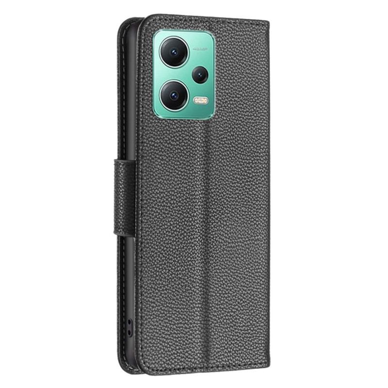 Flip Cover Xiaomi Redmi Note 12 5G Litchi Skrå Lås