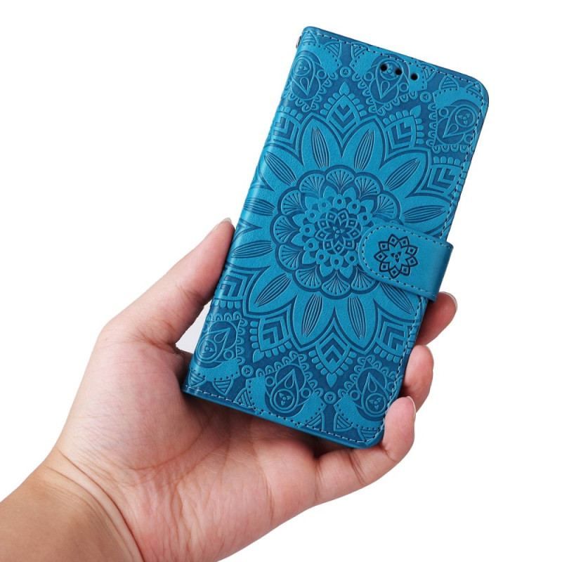 Flip Cover Xiaomi Redmi Note 12 5G Med Snor Mandala Dekoration Med Rem