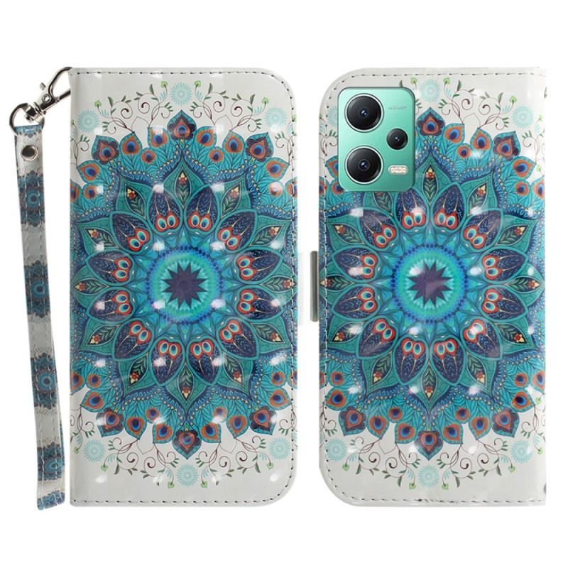 Flip Cover Xiaomi Redmi Note 12 5G Med Snor Strappy Mandala