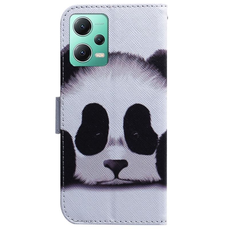 Flip Cover Xiaomi Redmi Note 12 5G Med Snor Strappy Panda