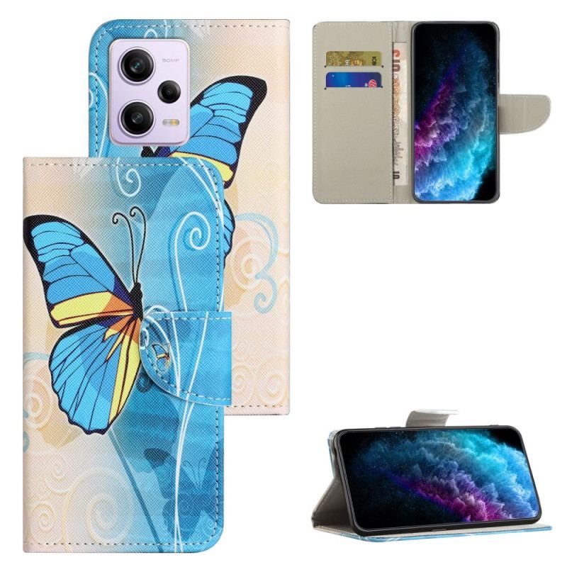 Flip Cover Xiaomi Redmi Note 12 5G Med Snor Sublime Sommerfugle Med Rem