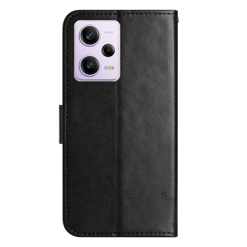 Flip Cover Xiaomi Redmi Note 12 Pro Med Snor Strappy Floral