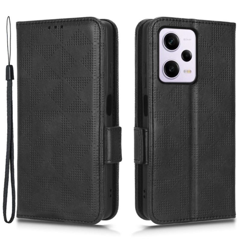 Flip Cover Xiaomi Redmi Note 12 Pro Trekanter Med Snor