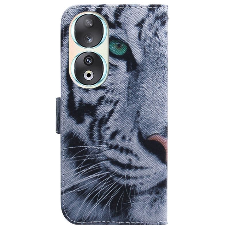 Læder Cover Honor 90 Hvid Tiger