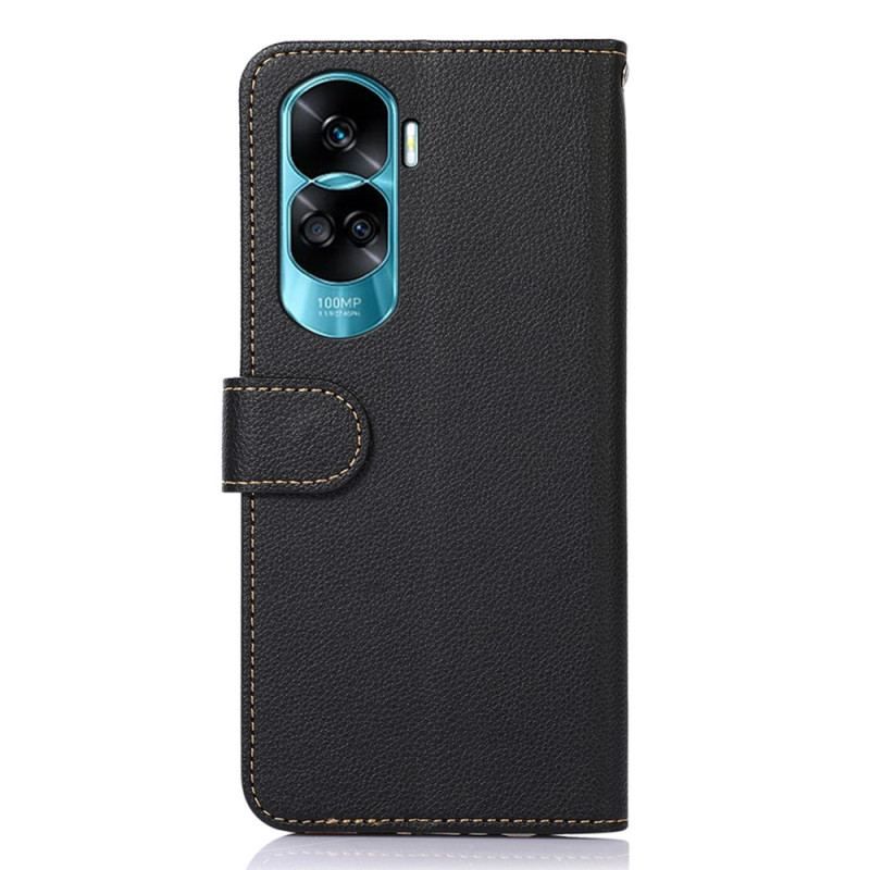 Læder Cover Honor 90 Lite Litchi Style Rfid Khazneh