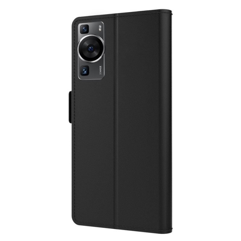 Læder Cover Huawei P60 Pro Spejl Og Aftagelig Kortholder