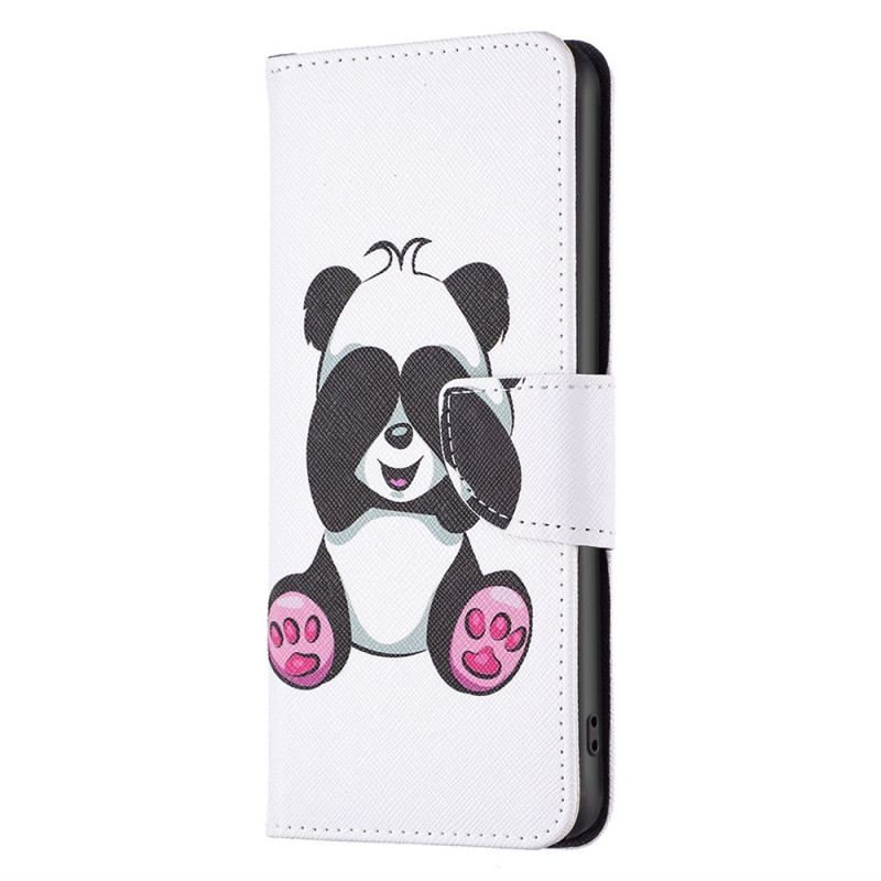 Læder Cover iPhone 14 Plus Panda Sjov