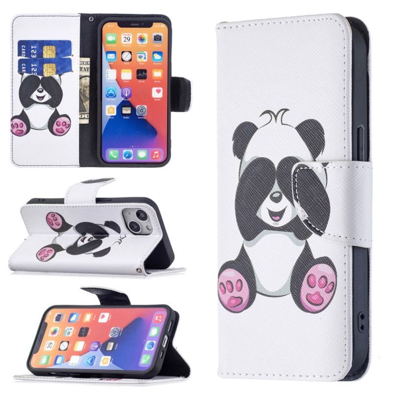 Læder Cover iPhone 15 Panda