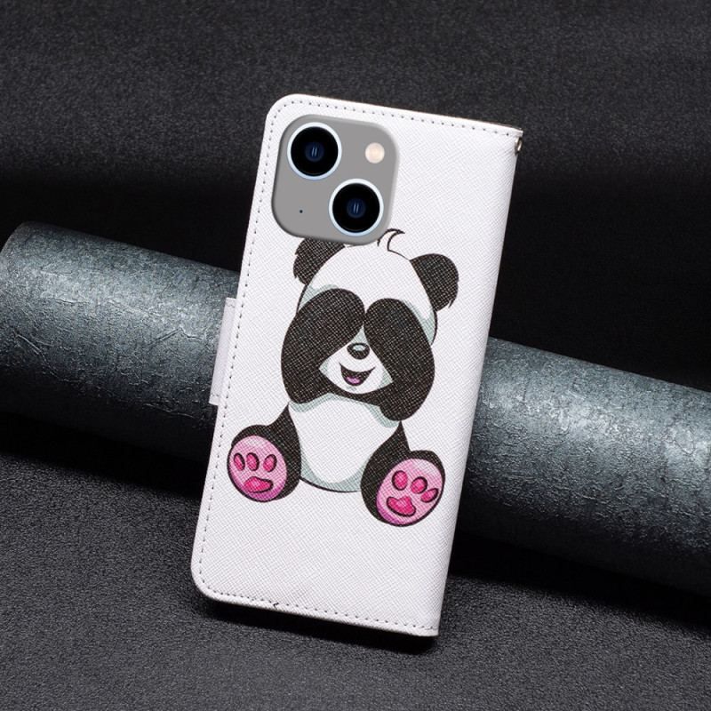 Læder Cover iPhone 15 Plus Panda