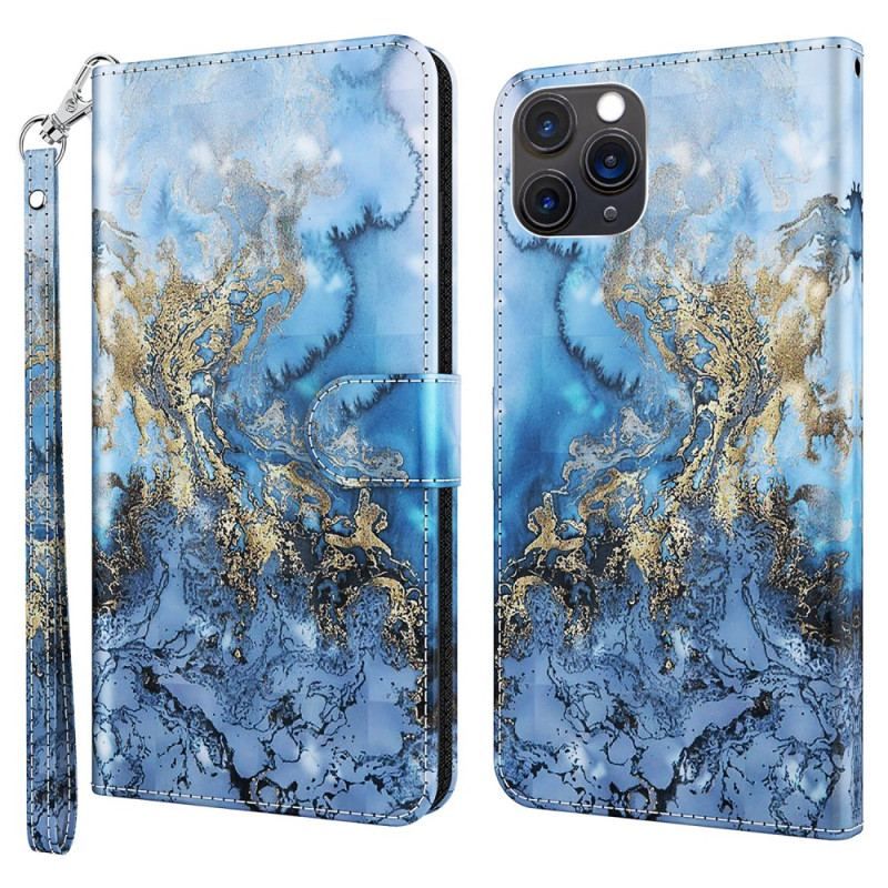 Læder Cover iPhone 15 Pro Med Snor 3d Design Med Rem