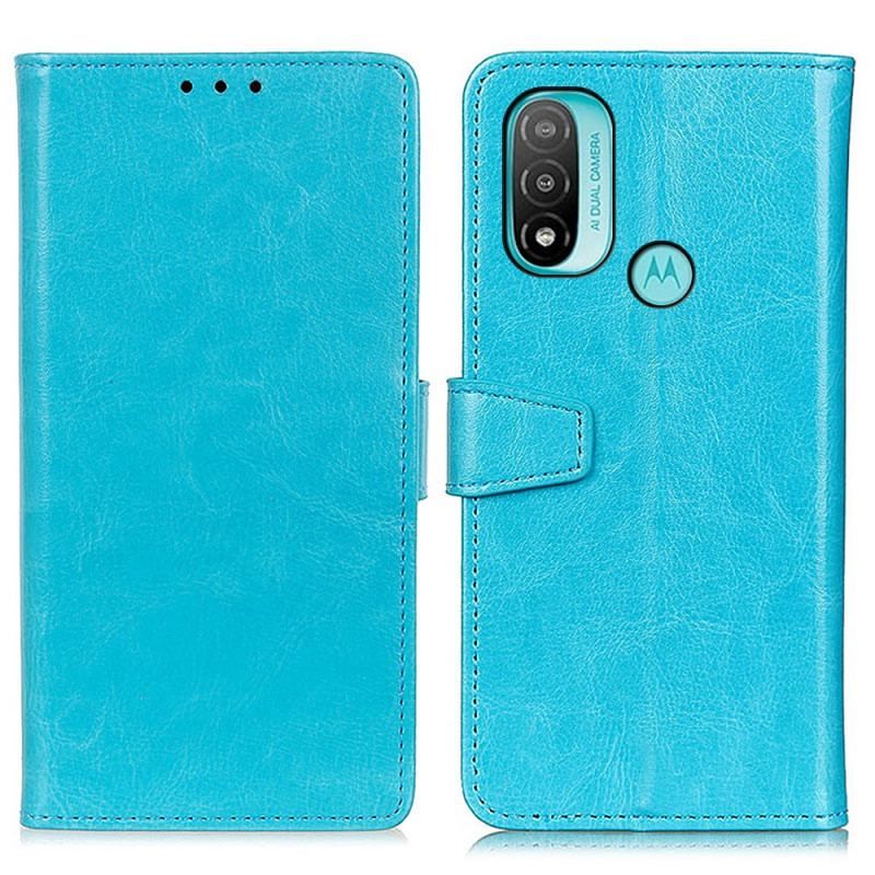 Læder Cover Moto E40 / E30 / E20 Enkel Skinnende Lædereffekt