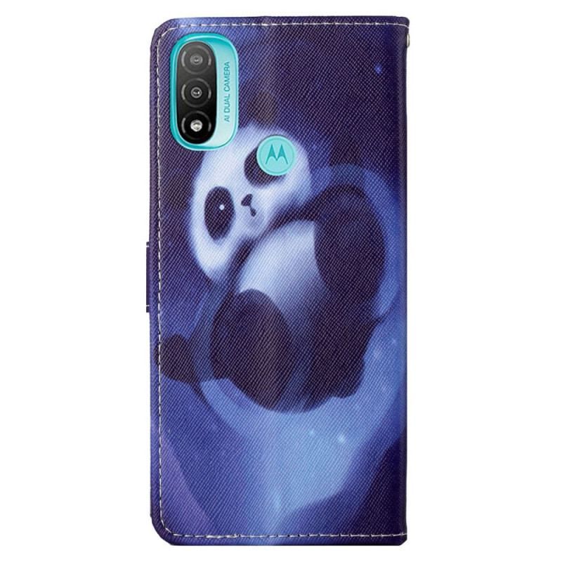 Læder Cover Moto G71 5G Med Snor Panda Space Med Snor