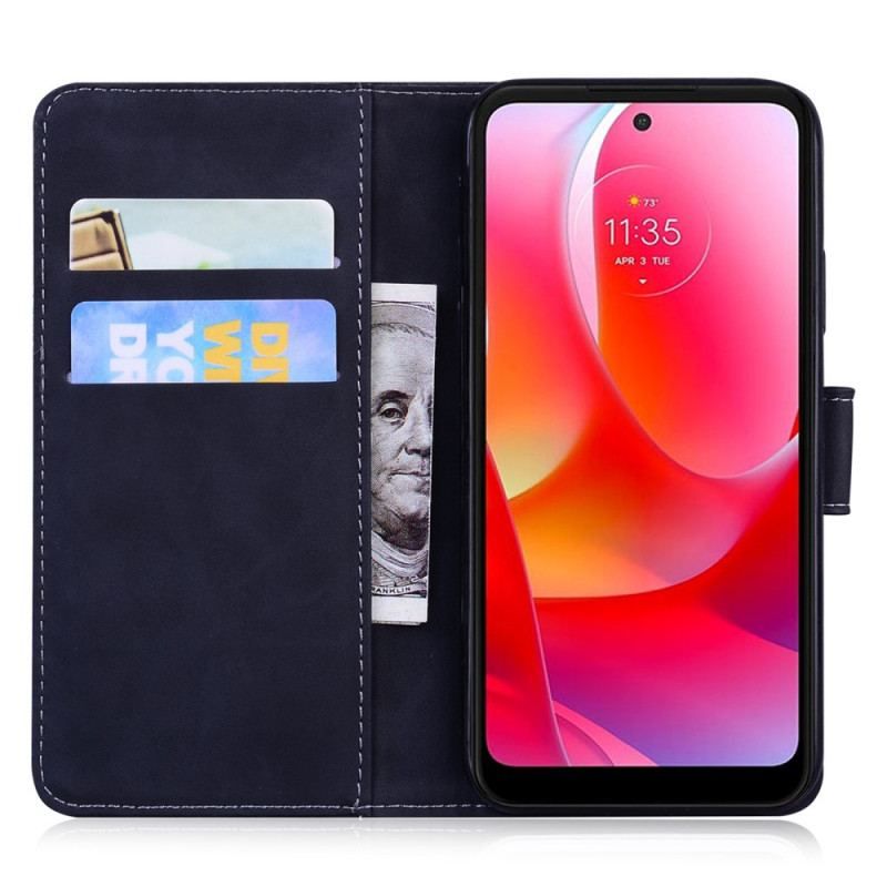 Læder Cover Moto G71 5G Skin-touch Butterfly