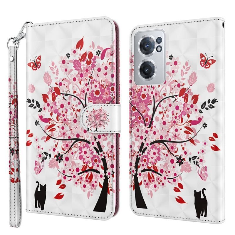 Læder Cover OnePlus Nord CE 2 5G Kirsebærblomst