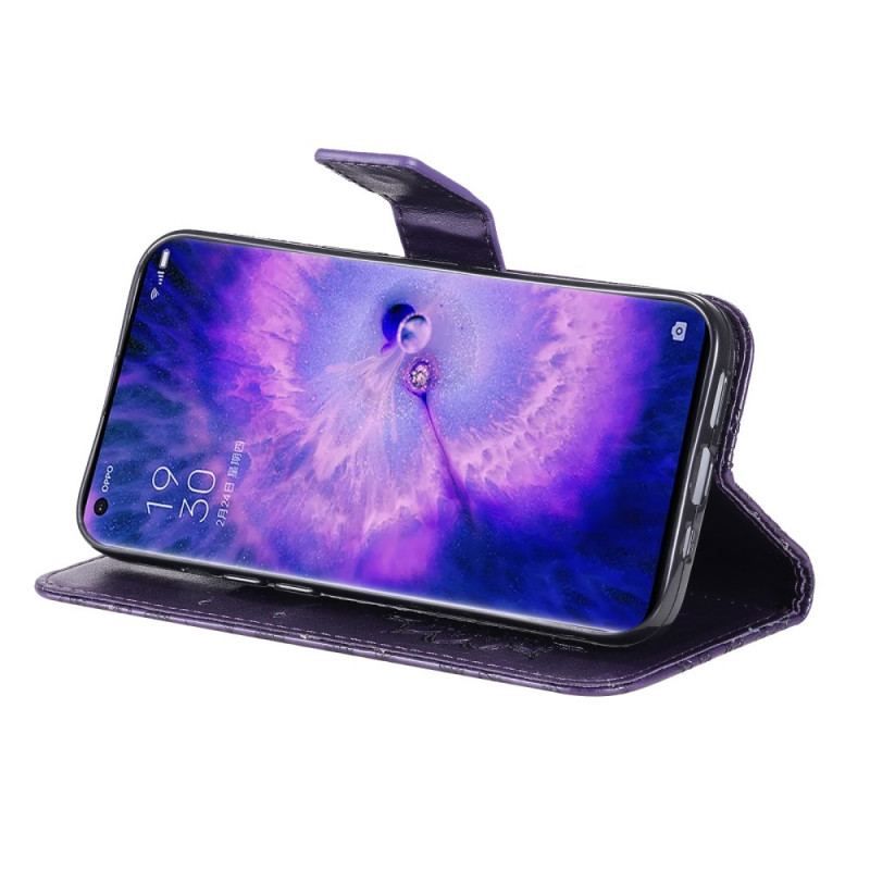 Læder Cover Oppo Find X5 Pro Med Snor Thong Sun