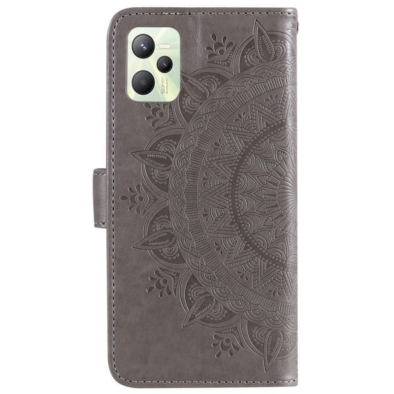 Læder Cover Realme C35 Med Snor Strappy Mandala