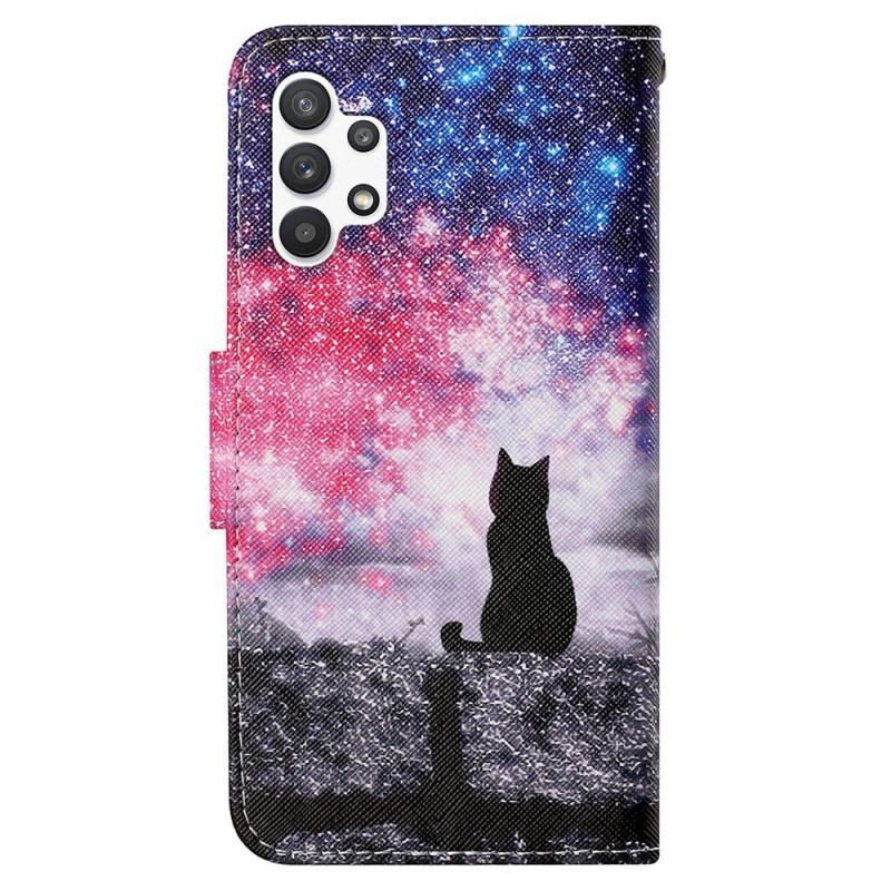 Læder Cover Samsung Galaxy A13 Ovenlys Kat