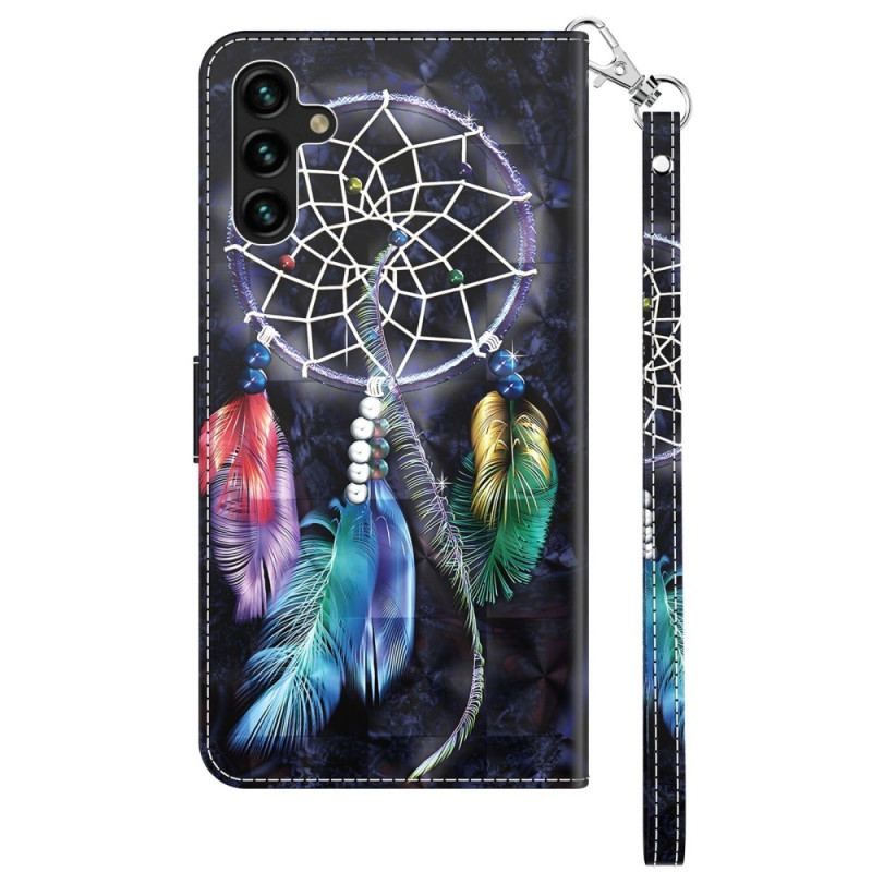 Læder Cover Samsung Galaxy A14 / A14 5G Med Snor Strap Dream Catcher