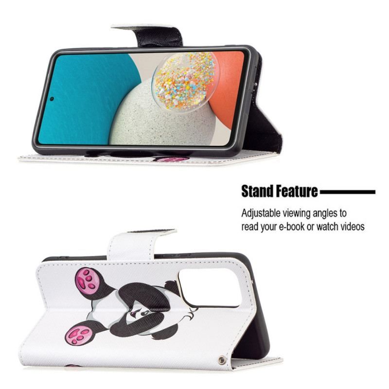 Læder Cover Samsung Galaxy A53 5G Panda Sjov