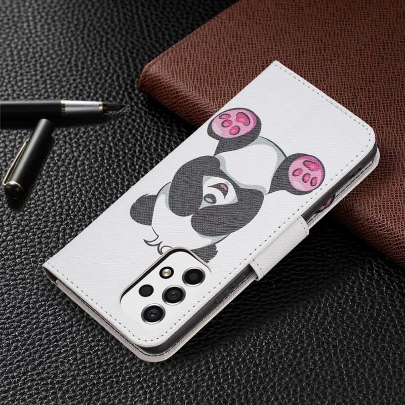 Læder Cover Samsung Galaxy A53 5G Panda Sjov