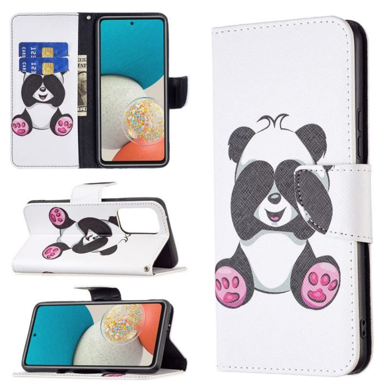 Læder Cover Samsung Galaxy A53 5G Panda Sjov