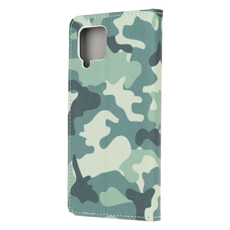 Læder Cover Samsung Galaxy M12 / A12 Militær Camouflage