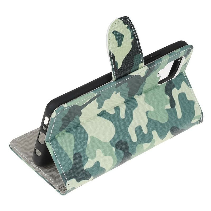 Læder Cover Samsung Galaxy M12 / A12 Militær Camouflage