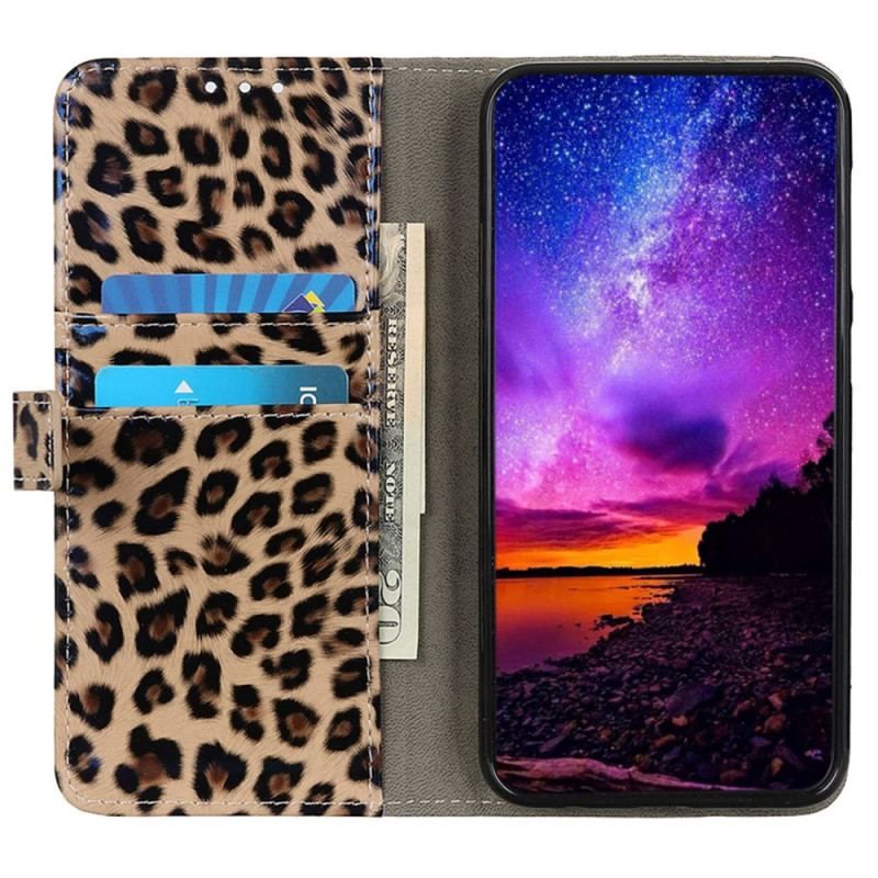 Læder Cover Samsung Galaxy M13 Leopard Hud Effekt