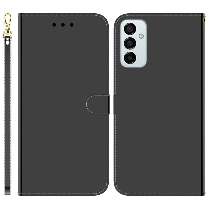 Læder Cover Samsung Galaxy M13 Spejl Og Snor