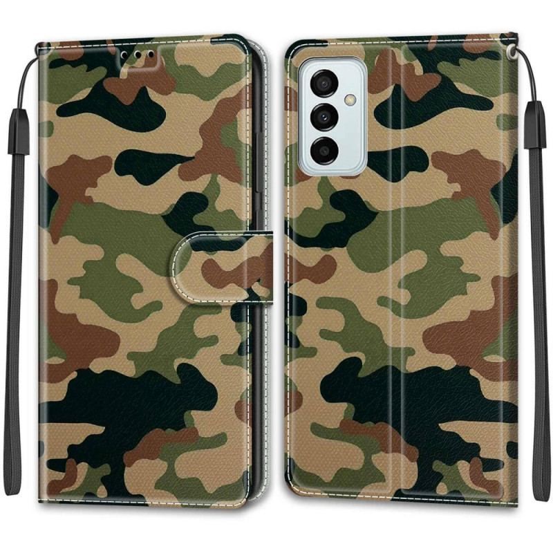 Læder Cover Samsung Galaxy M23 5G Militær Camouflage