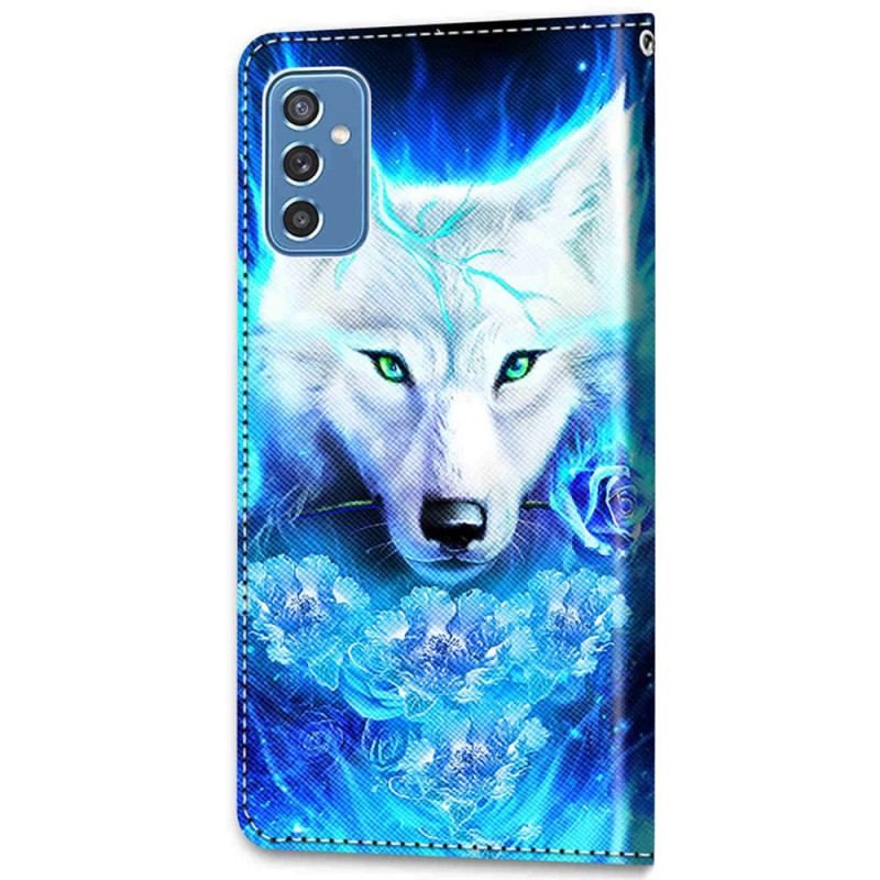 Læder Cover Samsung Galaxy M52 5G Fluorescerende Ulv