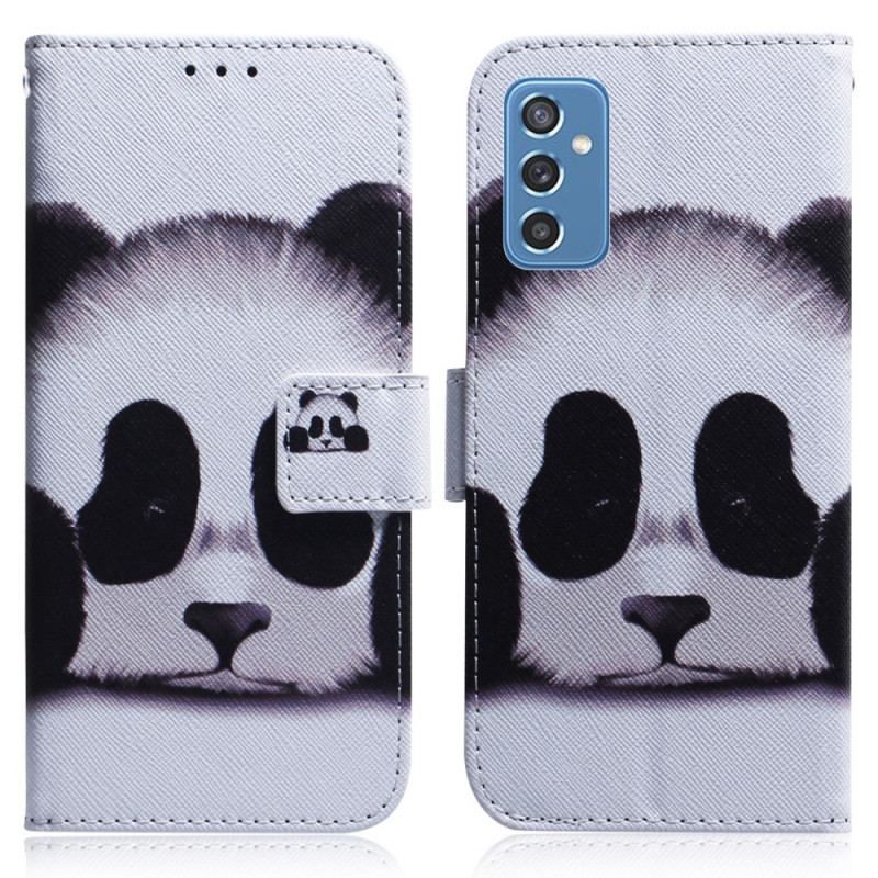 Læder Cover Samsung Galaxy M52 5G Panda Ansigt