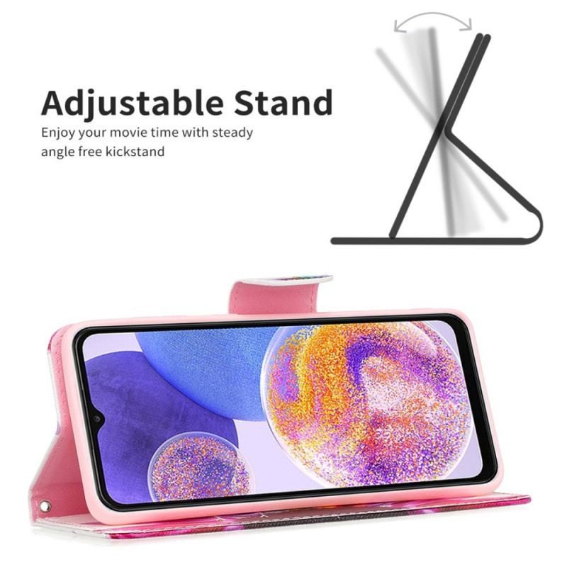 Læder Cover Samsung Galaxy M53 5G Akvarel Blomst