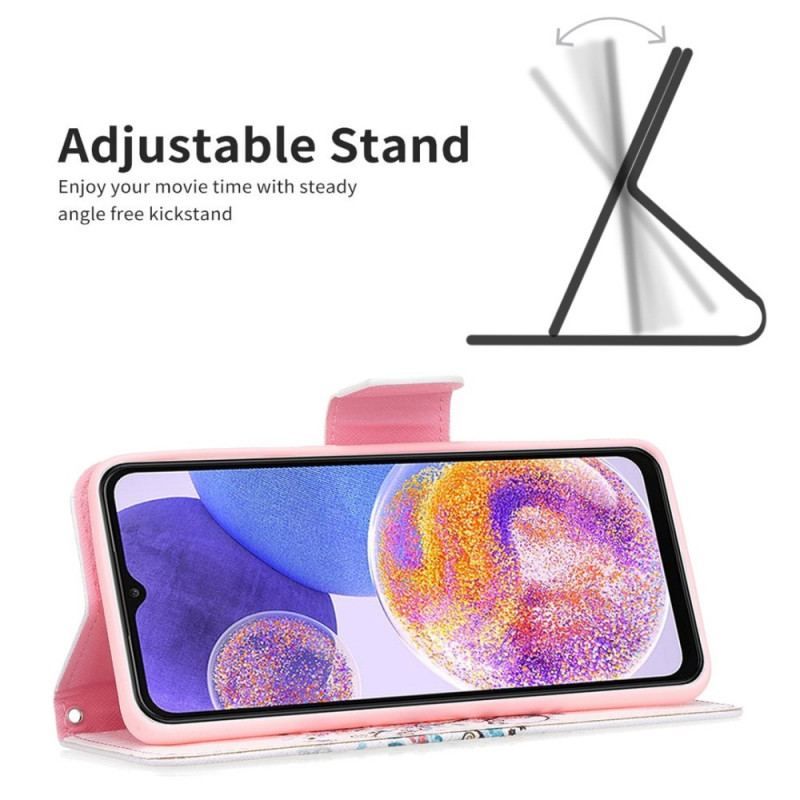 Læder Cover Samsung Galaxy M53 5G Blomstret Træ